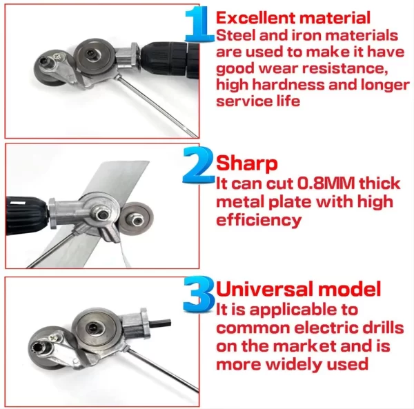 Electric Metal Nibbler Drill Attachment with Adapter DIY Metal Cutter Sheet Drill Attachment for Metal Cutting Copper Cutter - Image 10