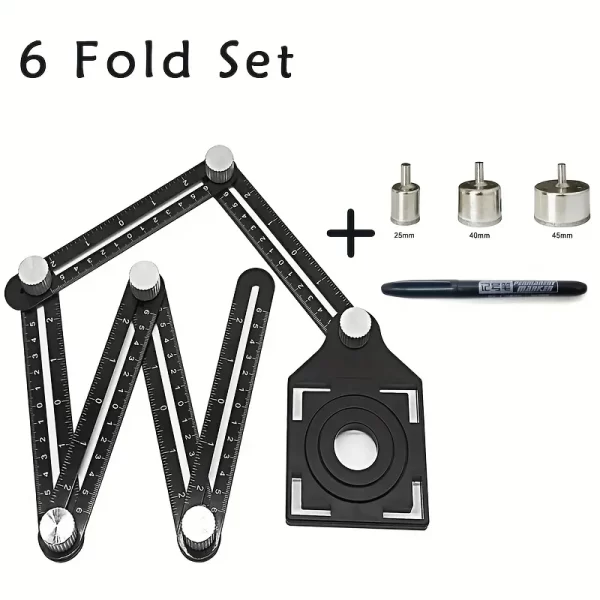 6 Fold Set Construction Angle Measuring Ruler Aluminum Alloy - Image 7