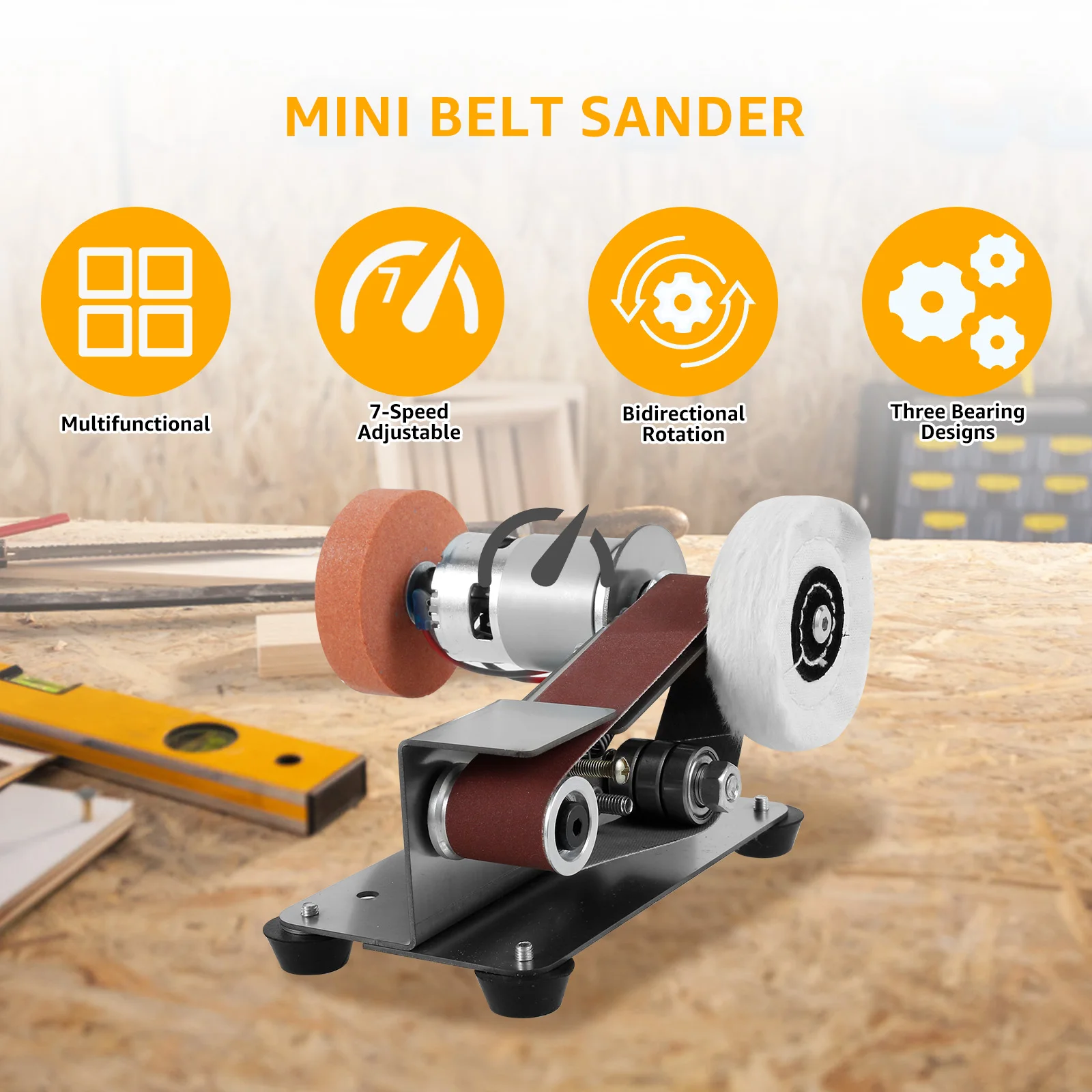 Mini Belt Grinding Machine Tool Sharpening Machine Sanding Grinding Electric - Image 2