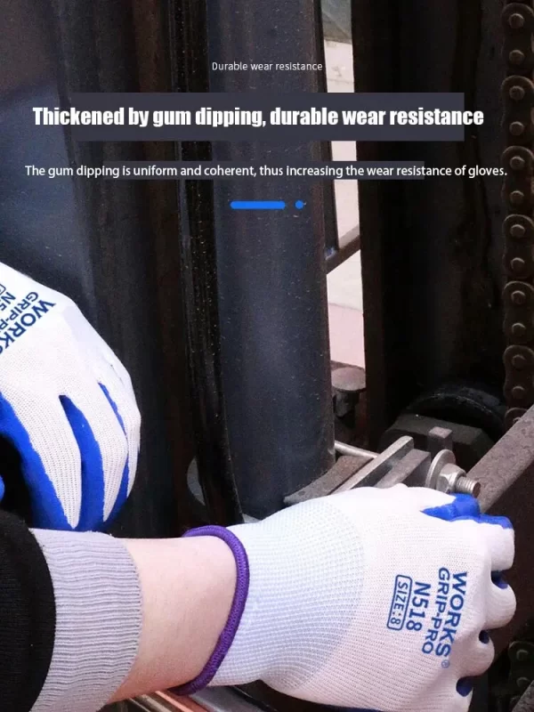 3 Pairs Of Non-slip Wear-resistant Breathable Nitrile Non-slip Work Gloves - Image 6