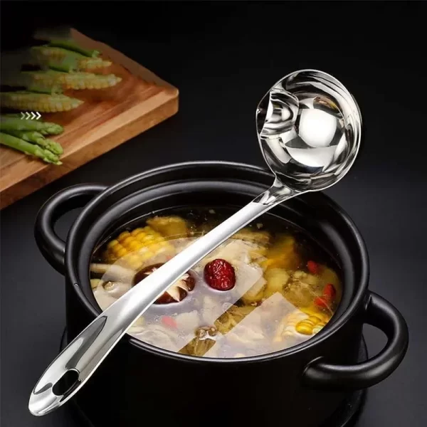 Stainless Steel Colander Spoon Soup Colander Kitchen Gravy Oil Soup Fat Separator - Image 6