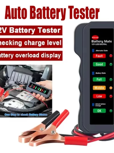 12V Auto Battery Tester Digital Vehicle Battery Testing Device Portable Battery Monitoring Device