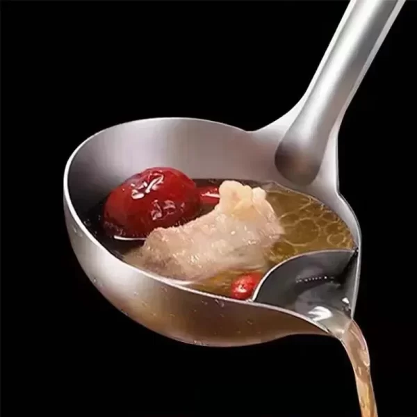 Stainless Steel Colander Spoon Soup Colander Kitchen Gravy Oil Soup Fat Separator
