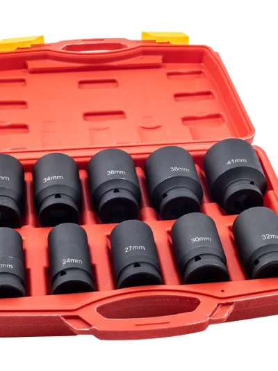 10PC 3/4 inch DRIVE DEEP IMPACT Socket Set 22-41mm HGV Long Reach Impact Socket