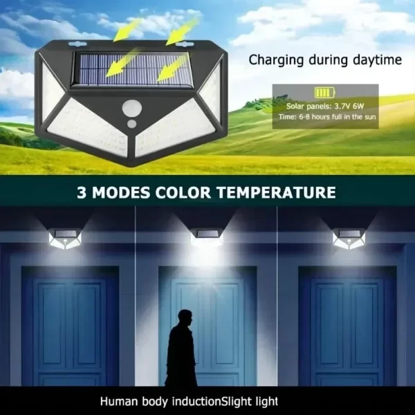 Multifunctional Solar Lamp Outdoor Garden Decoration Solar LED Light Waterproof with Motion Sensor - Image 6