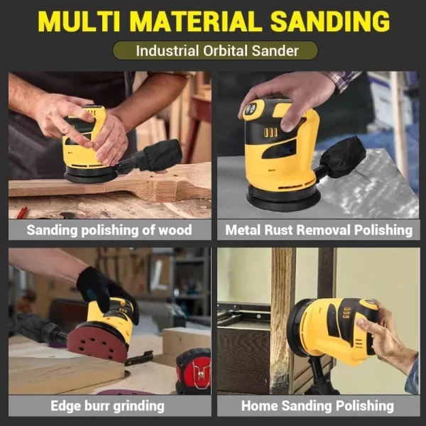 for Dewalt 110000RPM Brushless  Orbital Sander Grinder Wood Metal Waxing Polishing Dewalt 20V Battery - Image 6