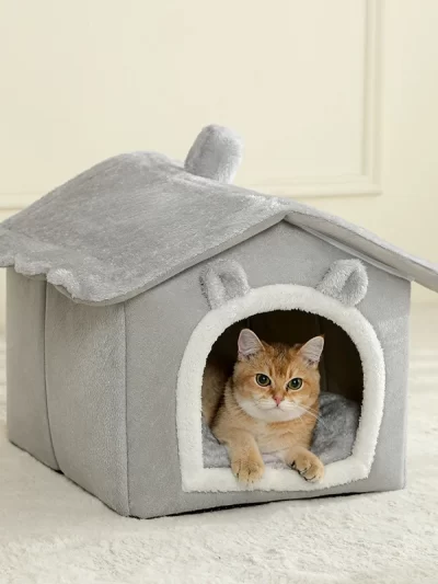Foldable Pet House Removable Washable Cat House Puppy Cave Sofa Pet Bed House