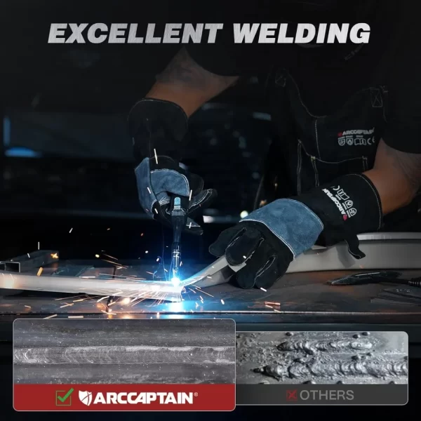 ARCCAPTAIN 135A MIG Welder, 2025 Newest [Large LED Display] 110V Welder Flux Core MIG, Lift TIG, Stick, 3 in 1 Welding Machine G - Image 5