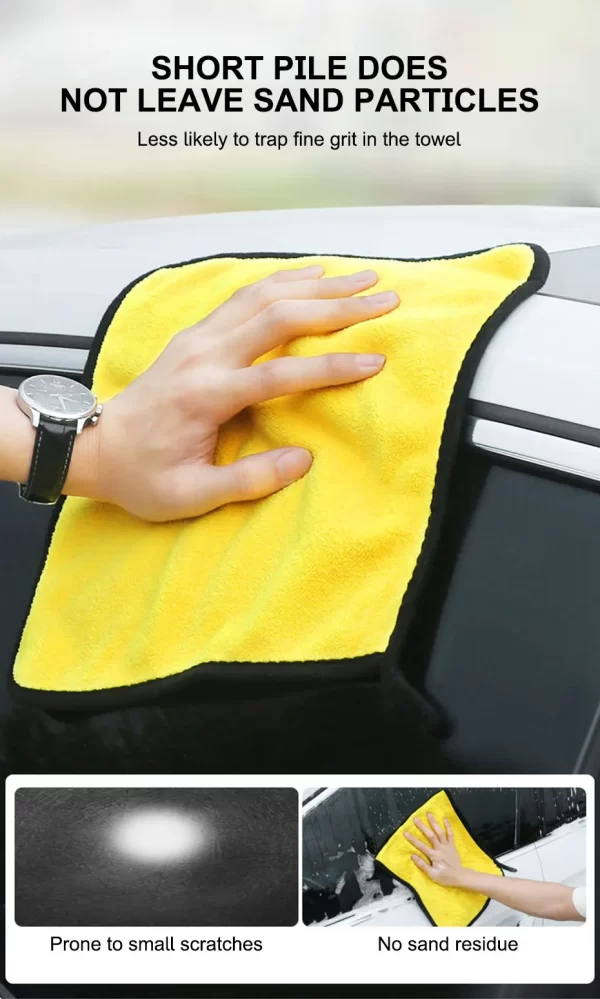 SEAMETAL Microfiber Car Washing Towel 400GSM Double-Sided Coral Velvet Clean Towels High Water Absorption - Image 16