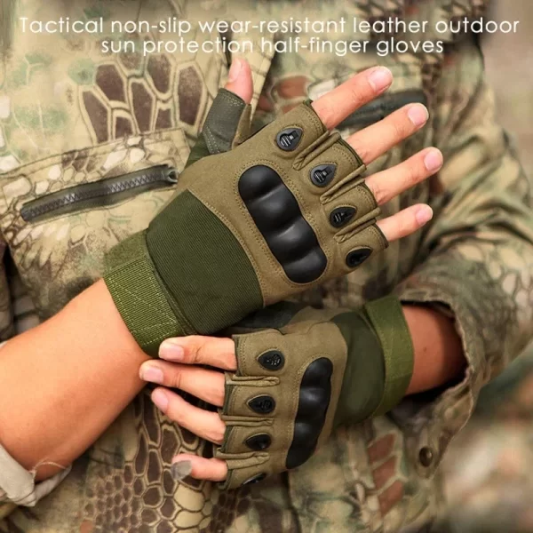 Half Finger Men's Gloves Outdoor Military Tactical Gloves - Image 3