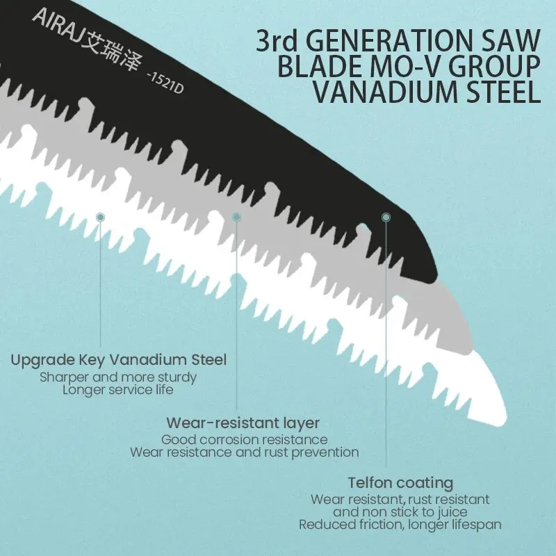 AIRAJ Woodworking Folding Saw Multifunction Cutting Wood Sharp - Image 3