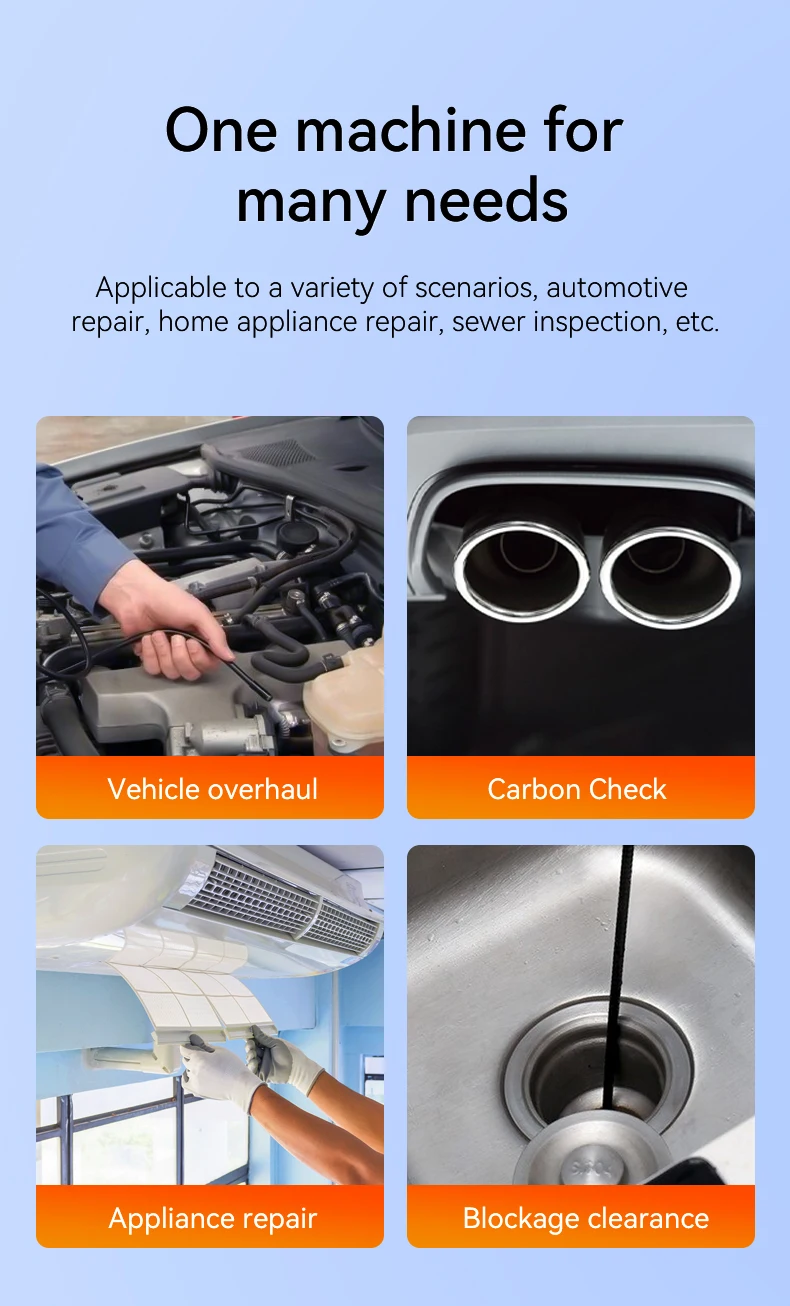 KERUI Industrial Endoscope Camera 4.3 "Single Dual Lens HD 1080P Car Inspection Borescope IP67 Waterproof Sewer Camera With LED - Image 18