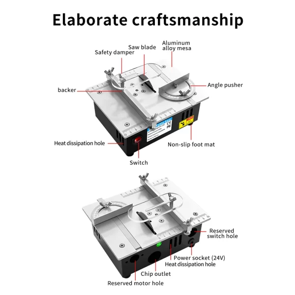 DC24V Household Miniature Woodworking Table Saw Electric - Image 3