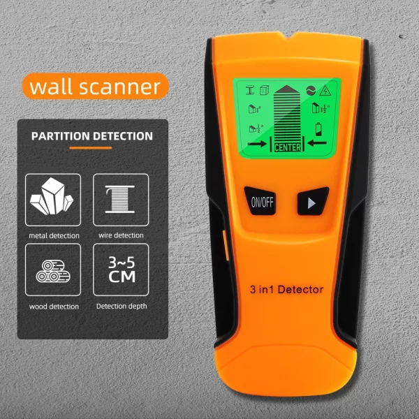 3 in 1 Wall Metal Detector Depth Professional Find Metal Wood Studs AC Voltage Live Wire - Image 12