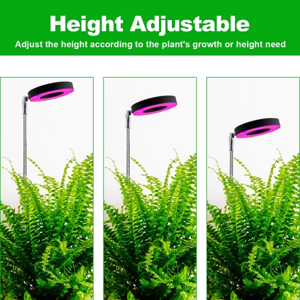 Three color with base plant light Full spectrum LED indoor plant growth light 3/9/12 timing height adjustable 10 levels dimming - Image 11