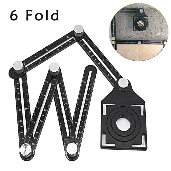 6 Fold Set Construction Angle Measuring Ruler Aluminum Alloy - Image 3