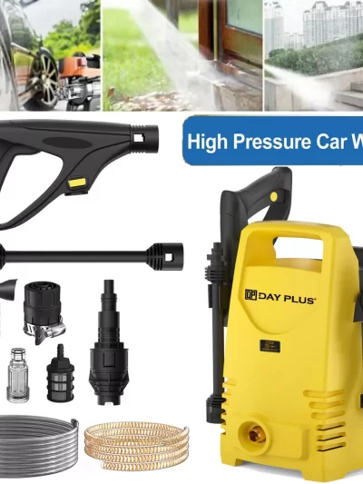 Electric High Pressure Washer 1600W,120bar,380l/h Adjustable Lance from 0 to 180°,7m Flexible Hose