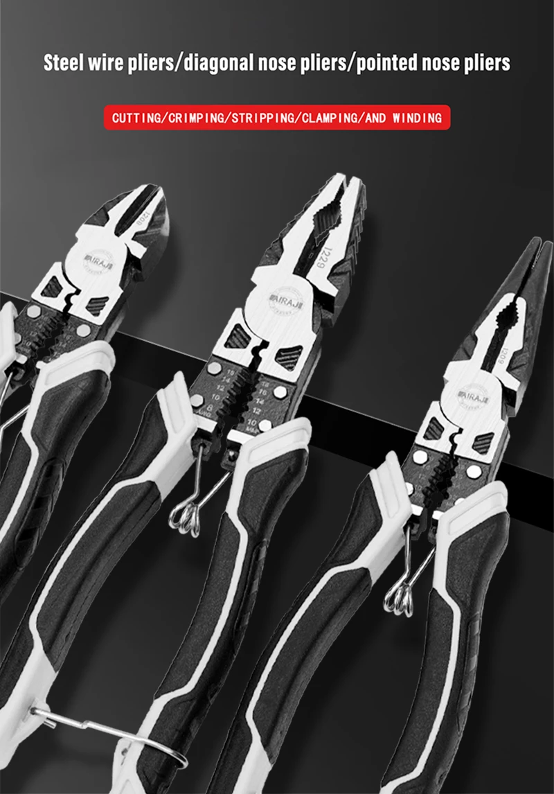 AIRAJ Multifunctional Universal Diagonal Pliers Hardware Wire Cutters Professional Electrician Anti Slip - Image 18