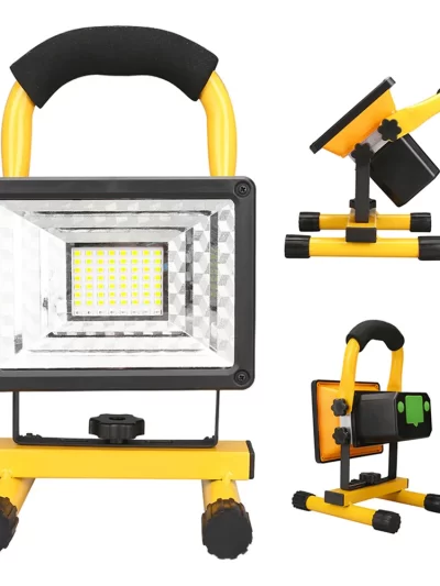 1/2pcs LED Rechargeable Portable Work Light 60W with Stand Waterproof Floodlight for Outdoor