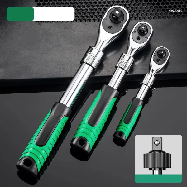 Telescopic Socket Ratchet Wrench for Automotive Repair Adjustable Head - Image 6