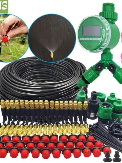 Oasis 5-50M Garden Micro Drip Irrigation Automatic Watering System Kit Controller DIY Mist Spray Cooling