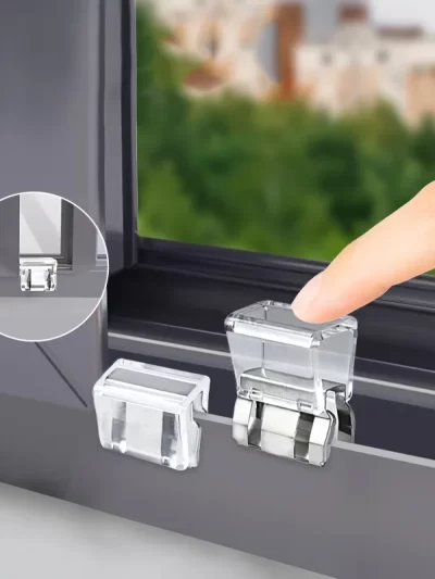 6-Piece heavy-duty sliding window lock, screen fixing clip, window rail fixing safety clip