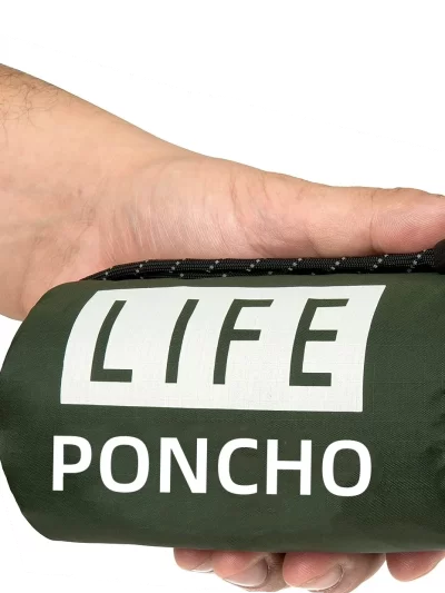 LIFE poncho Emergency Survival Rain Poncho Thermal Survival Space Blanket Raincoat Heat Reflective