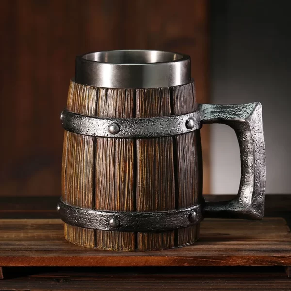 Hot-selling Wooden Barrel Beer mug , Large-capacity  Coffee mug