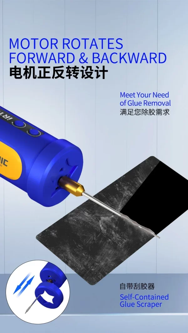 MECHANIC IR18 Electric OCA Glue Remover 8-speed Adjustable With LED Lamp Multifunctional Grinder Phone Screen Spinning Rod - Image 9