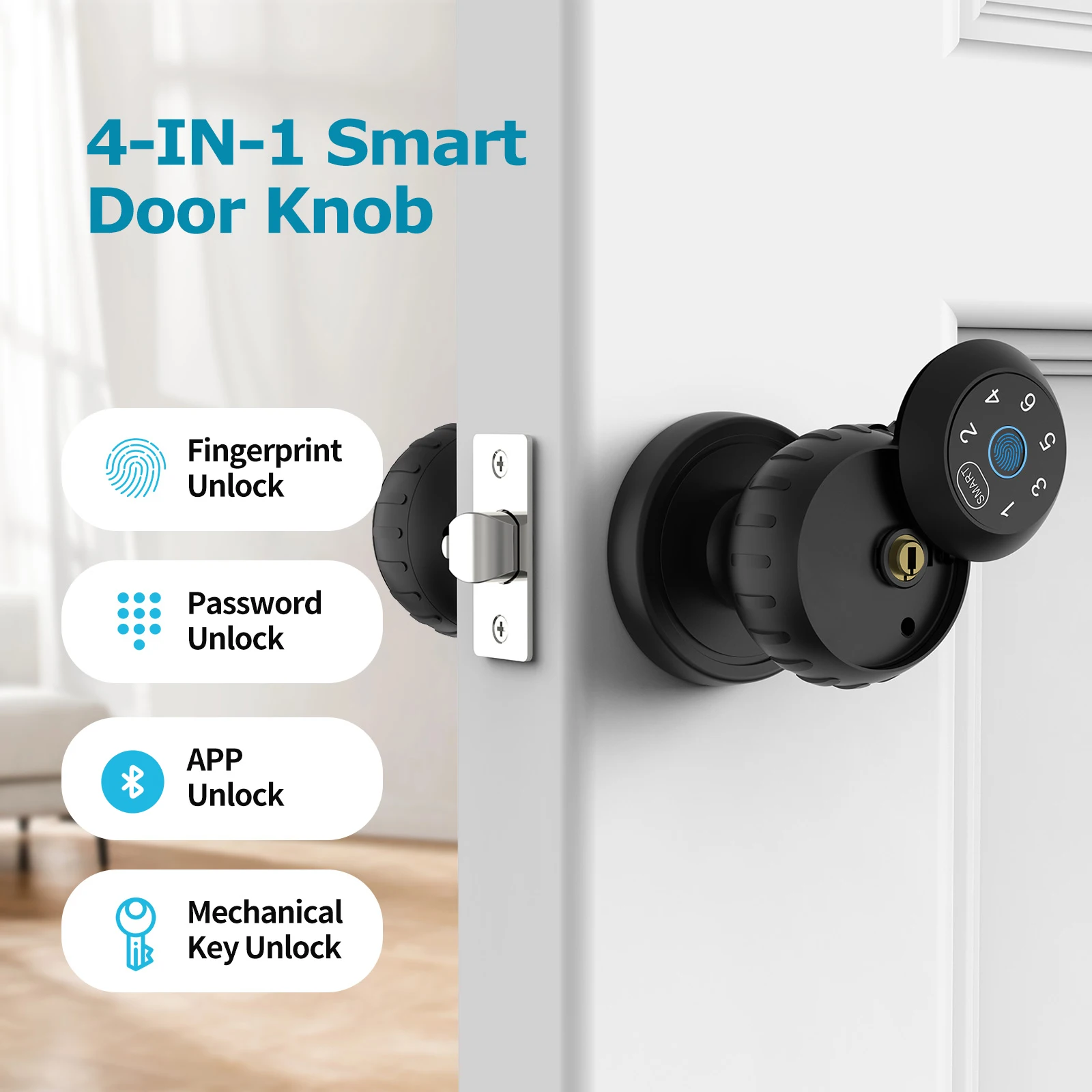 Viladepot Smart Lock Fingerprint Door Lock App Control Passcode Unlock Electronic Touchscreen Keypad Indoor - Image 4