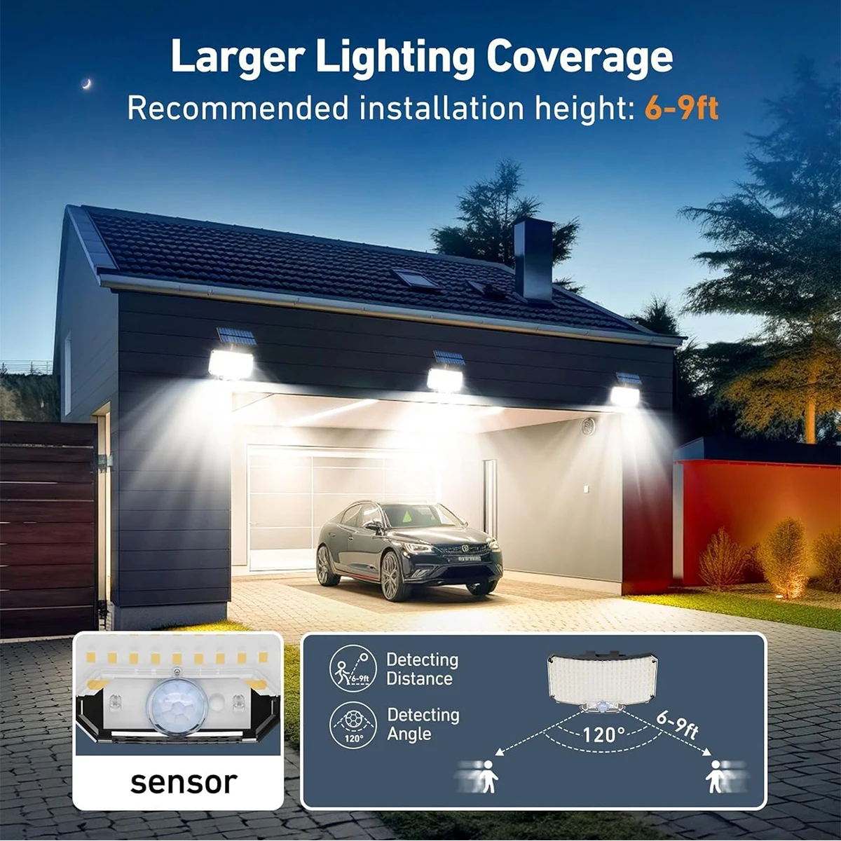 Solar Lights Outdoor 234LED 3 Modes Motion Sensor Flood Lights with Remote - Image 3