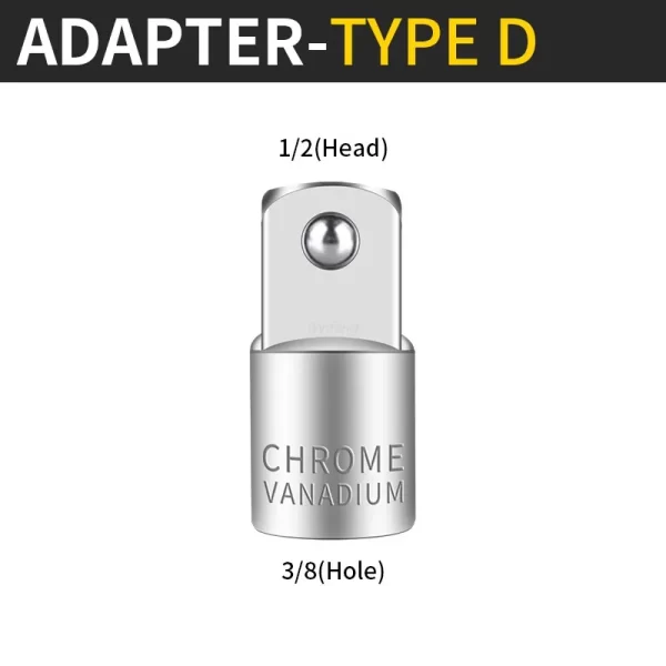 Onnfang Socket Adapter Drive Head Ratchet Wrench 1/2 3/8 1/4 CR-V Chrome Vanadium Steel - Image 13