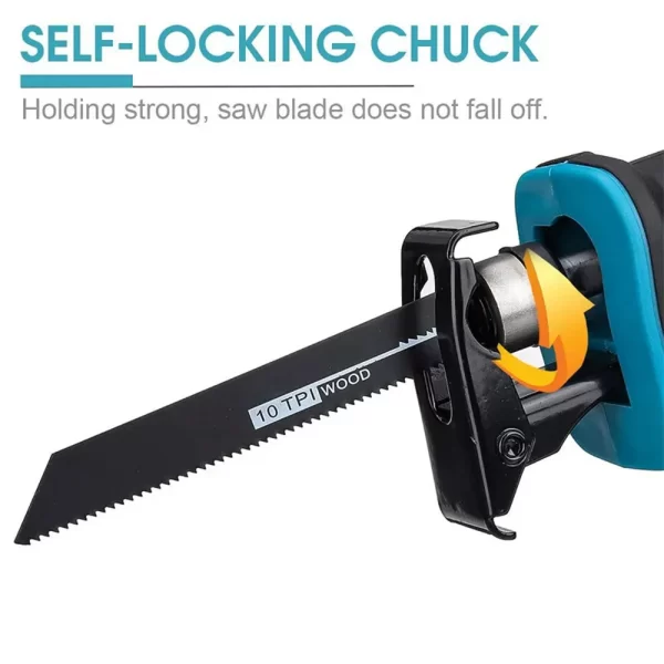 Cordless Reciprocating Saw Power Saw for Wood / Metal Cutting with 4pcs Blades Fit Makita 18v Battery(No Battery) - Image 3