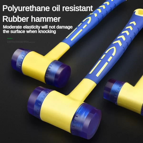 1 double headed installation hammer, 25mm to 45mm rubber hammer with rubber handle - Image 4