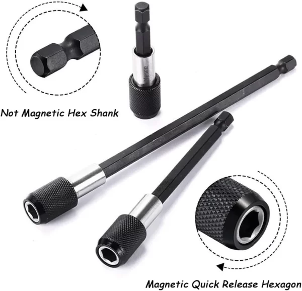 60/100/150mm Hexagonal Quick-release Self-locking Extension Rod Electric Drill Driver - Image 15
