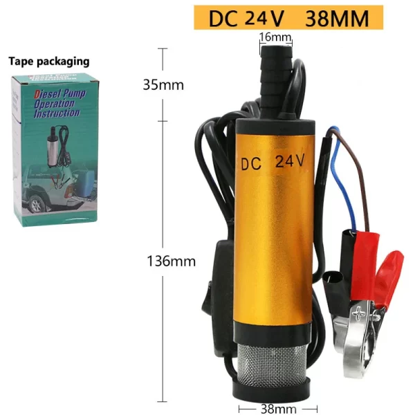 Portable Mini 12V 24V DC Electric Submersible Pump For Pumping Diesel Oil Water Aluminum Alloy Shell 12L/min Fuel Transfer Pump - Image 18
