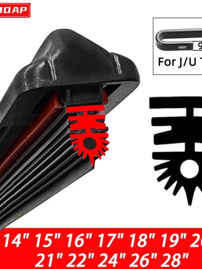 Car Front Windshield Wiper Blade 11 Layer Rubber Strip Wiper Blade J/U-Shaped Wiper Blade 14"15"16"17"18"19"20"21"22"24"26"28"