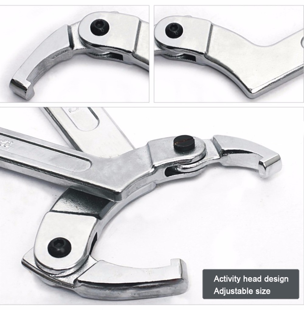 1PCS Adjustable Wrench Hook Spanner Square/Round Head CR-V Spanner - Image 12