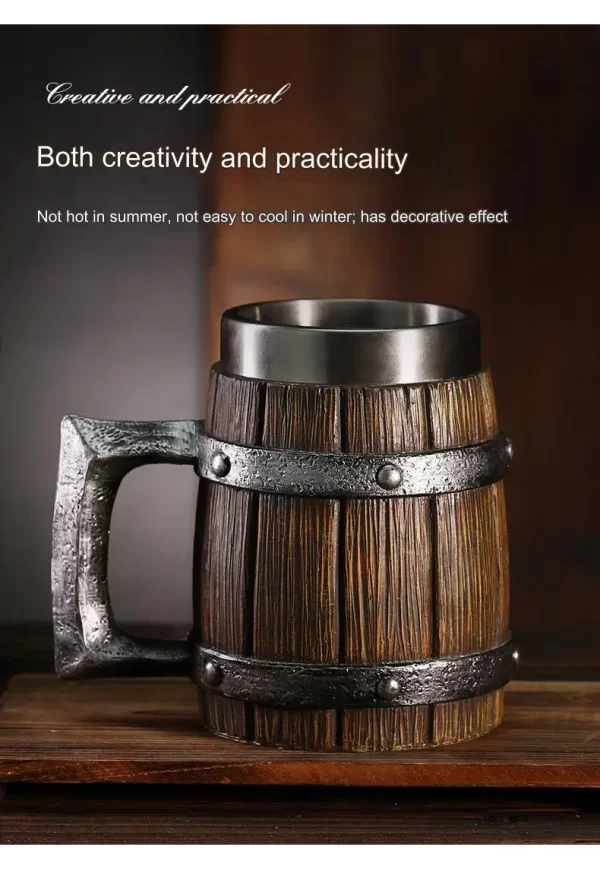 Hot-selling Wooden Barrel Beer mug , Large-capacity  Coffee mug - Image 10