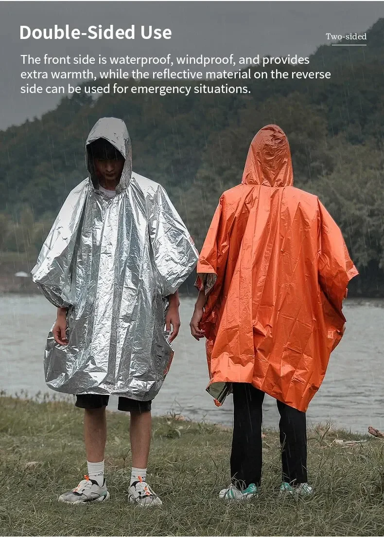 Emergency Raincoat Poncho Waterproof Rainwear Blanket Survival Camping Equipment - Image 14
