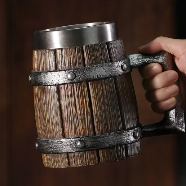 Hot-selling Wooden Barrel Beer mug , Large-capacity  Coffee mug - Image 3