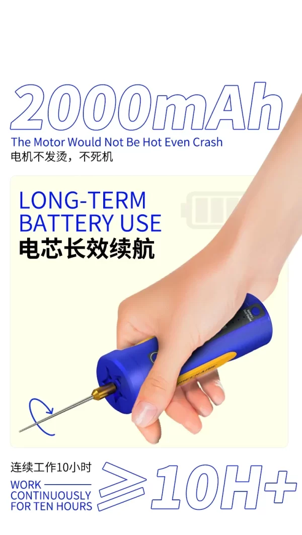 MECHANIC IR18 Electric OCA Glue Remover 8-speed Adjustable With LED Lamp Multifunctional Grinder Phone Screen Spinning Rod - Image 11