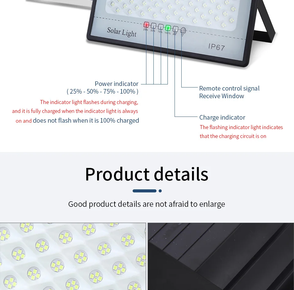300W Solar Lamp Outdoor Waterproof Spotlights Solar Lights Remote Control Solar Floodlight - Image 20