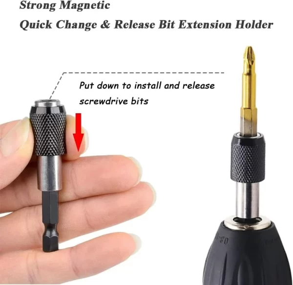 60/100/150mm Hexagonal Quick-release Self-locking Extension Rod Electric Drill Driver - Image 5