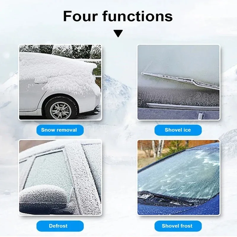 2Pcs Multifunction Car Snow Shovel Winter Windshield Defrosting Ice Scraper - Image 5