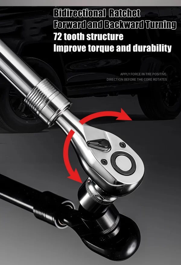 Telescopic Socket Ratchet Wrench for Automotive Repair Adjustable Head - Image 21