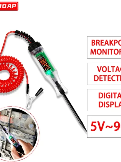6V-24V 5V-90V Circuit Tester Digital Test Lamp Probe Pen Lamp Automotive Truck Voltage Circuit Test Pen