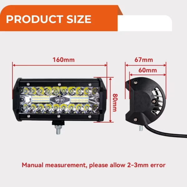 12V 24V Headlight Truck Farm Tractor Boat SUV ATV Light Bar/work Light Car LED Light Bar Offroad 4x4 Spotlights - Image 4
