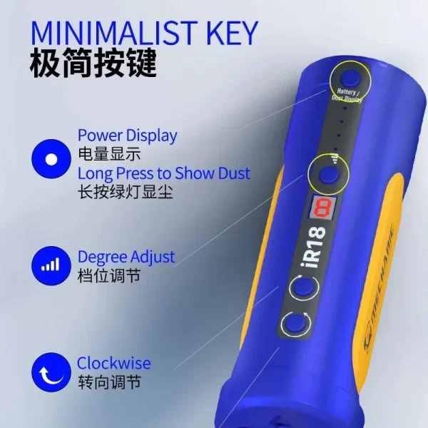 MECHANIC IR18 Electric OCA Glue Remover 8-speed Adjustable With LED Lamp Multifunctional Grinder Phone Screen Spinning Rod - Image 2