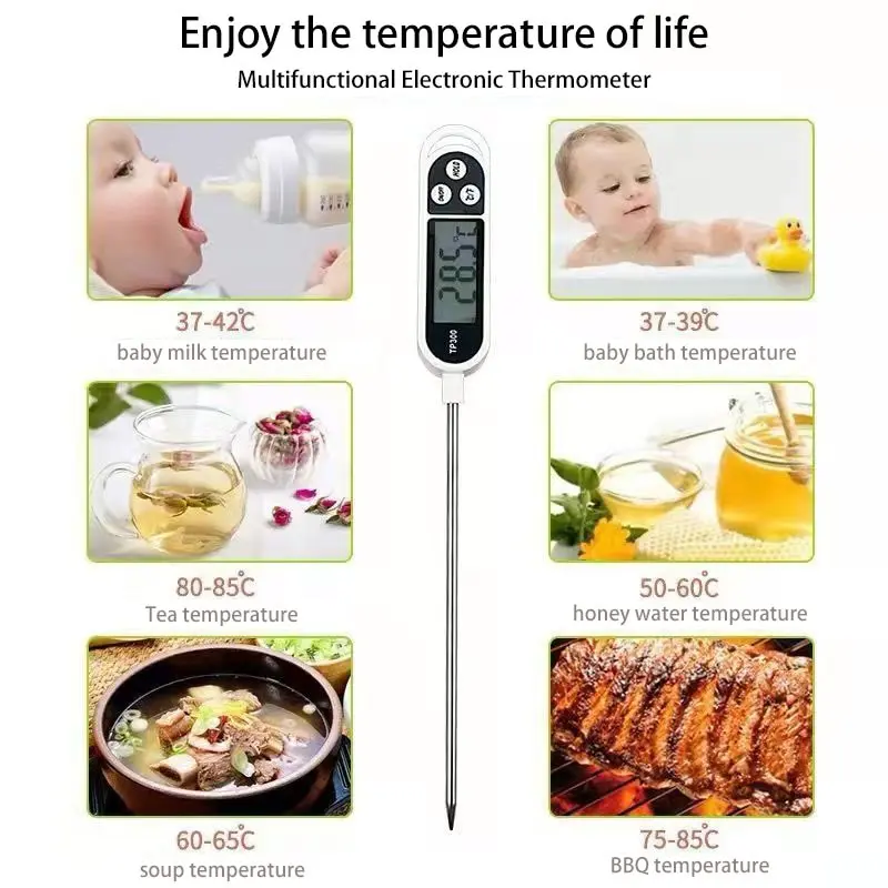 Food Thermometer Digital Real-Time Reading Meat And Beverage Thermometer With LCD Display And Probe Electronic Kitchen Thermomet - Image 15